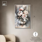 Art Remedy Glass Vase Flowers Canvas Luxury Floral Art, White Frame, 30" x 45" - color: White Frame, size: 46"L x 31"W