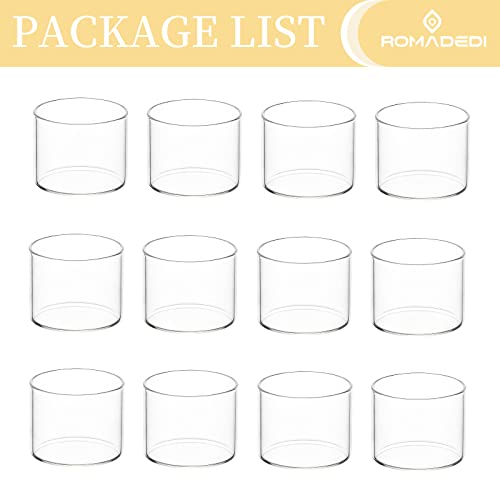 Votive Tea Light Candle Holders - Mini Clear Glass Tealight Holder as Candlelit Dinner Party Events Birthday Wedding Reception Centerpiece Decor Accessories, 10pcs+Extra 2 - size: 1.8x1.5inch