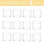 Votive Tea Light Candle Holders - Mini Clear Glass Tealight Holder as Candlelit Dinner Party Events Birthday Wedding Reception Centerpiece Decor Accessories, 10pcs+Extra 2 - size: 1.8x1.5inch