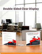 NIUBEE Acrylic Sign Holder 8.5x11 Inches 3 Pack Horizontal, T Shape Double Sided Clear Frames, Plastic Paper Flyer Display Holder, Document Menu Table Stand for Office, Store -Landscape - size: 8.5 x 11 Inches Horizontal