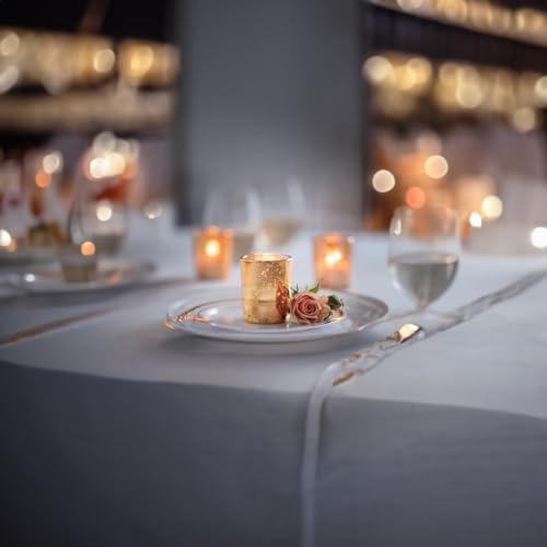 WGV Gold Speckled Tea Light Votive Candle Holder 2.2x2.75, Small Tiny Utility Cylinder Mercury Glass Vase, Home Accent Decor, 1 Pc - color: Gold-cylinder-2.75"