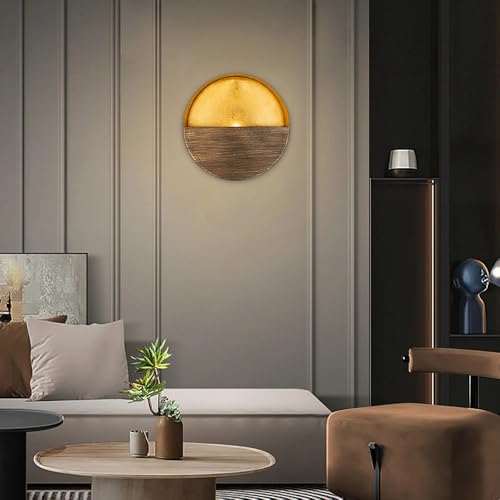 Luxury Metal Wall Candle Sconces – Large Handcrafted Wall-Mounted Tealight Candle Holders with Gold Leaf Interior – Modern & Rustic Home Décor for Living Room, Hallway – 11.8" Bronze Single Piece - color: Bronze, size: Large