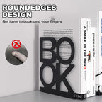 Book Ends, 1Pair Metal Foldable Bookends for Shelves, Non-Skid Book End to Hold Books, Black Book Stopper/Holder for Office Home Kitchen Black - color: Black-1pair