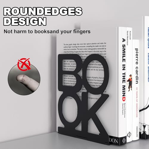 Book Ends, 1Pair Metal Foldable Bookends for Shelves, Non-Skid Book End to Hold Books, Black Book Stopper/Holder for Office Home Kitchen Black - color: Black-1pair