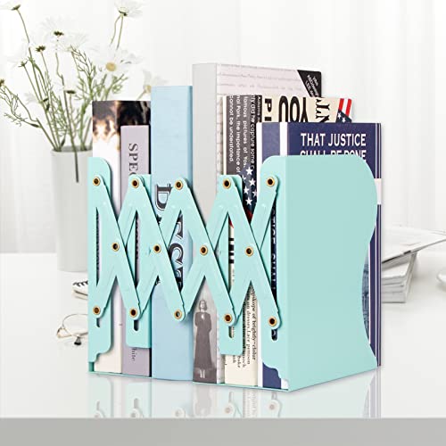 Aobopar Book Ends, Bookends for Shelves, Book Organizer for Desk, Metal Bookends for Heavy Books, Book Holders for Shelves, Suitable for Office, Home and School Use (Mint Green) - color: Mint Green
