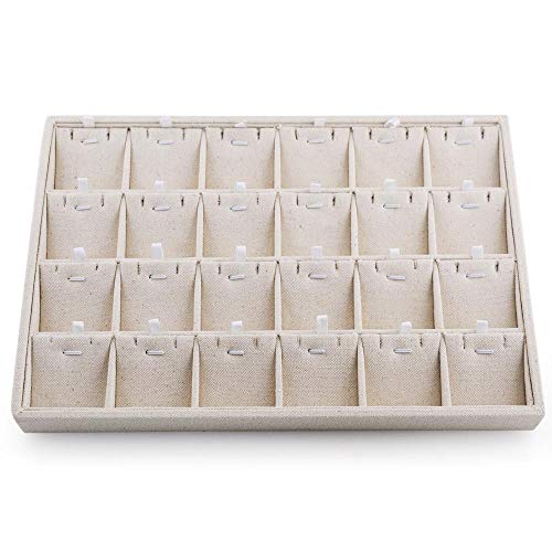 Oirlv Stockable 24 Grids Insert Jewelry Tray Pendant Earrings Storage Trays Showcase Display Organizer - size: 24 Insert Liner