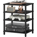 LELELINKY 4-Tier AV Media Player Stand, Black Stereo Cabinet, Modern Stereo Cabinet, Wooden TV Stand,Game Console Shelf, Multifunctional Entertainment Center, Suitable for Home, Conference Room - color: Black, size: 4 Tier