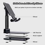 Meetuo 2 Pcs Cell Phone Stand, Adjustable Angle Height Phone Stand for Desk, Fully Foldable/Portable Phone Holder, Compatible for iPhone 16/15/14/13/12/Smartphones - color: Black+White