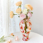 QFkris Hand Blown Glass Vase for Flowers, 12 Inch Tall Crystal Flower Vases for Bouquet Home Decor Decorative Centerpieces, Unique Galentines Day Gift, Gift for Her Lover Girlfriend - style: Tall