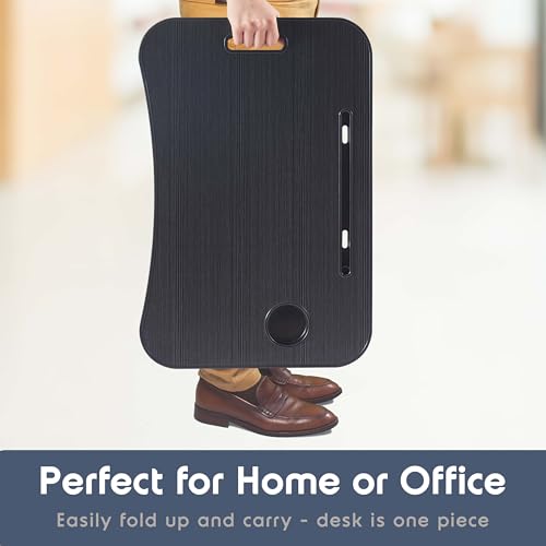 Laptop Bed Tray Table, Adjustable Laptop Stand, Portable Lap Desks with Foldable Legs, Reading Desk for Sofa Couch Floor - Large - size: Large