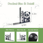Cute Panda Decorative Bookends - Good Panda Gifts for Girls and Boys Book Ends with - Durable Design, Compact Home Décor Accents