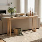 Plank+Beam Solid Wood Console Table, 66 Inch, Sofa Table, Narrow Entryway Table for Hallway, Behind The Couch, Living Room, Foyer, Easy Assembly, Blonde - color: Blonde, size: 66" Console Table