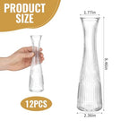 12 PCS Glass Bud Vases in Bulk, 8.5” Tall Clear Ribbed Flower Vases for Centerpieces, Textured Minimalist Small Vases for Flower, Home Office Wedding Table Decorations