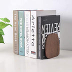 Muso Wood Book Ends for Shelves, Non-Skid Bookends for Heavy Books, Wooden Book Stopper for Home Office and Library (Walnut 2 Pairs) - color: Walnut-2 Pairs