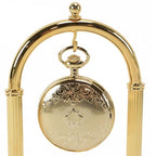 Pocket Watch Display Stand Full Arch Gold Plated Metal Holder for Pocket Watches, Antique Clocks, & Collectibles -Brass-Gold Plated ( Watch Not Included )