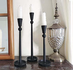 Iron Taper Candle Holder Set 3 - Decorative Candle Stand - Candlestick Holder for Wedding, Dinning, Party (Black)…