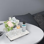 Bathroom Vanity Tray and White Marble Kitchen Soap Tray, Luxurious Small Accessory for Table/Countertop (Black-Rectangle, 8" x 4" x 1") - size: 8" x 4" x 1"