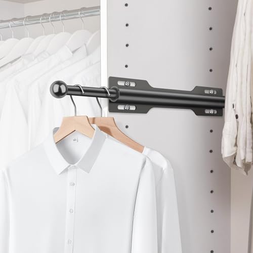 12" Valet Rod for Closet Pull Out (1 Pack, Black) - color: Black, size: 1 Pack