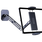 Extended Version Tablet Wall Mount Holder, 15" Aluminium Wall Mount for IPad with 360° Adjustable Rotating Base for iPad Pro Air Mini, Galaxy Tab, All 4.7-13" Phones and Tablets (Long Style) - size: Extra-Long Dual-Arm