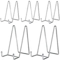 IBosins 5 Pack 6 Inch Plate Holder Display Stands, Metal Silver Frame Stand for Picture, Book, Photo Easel, Creation, Collectibles - color: Silver, size: 6 Inch