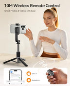 ORICO Aluminum Portable Selfie Stick Tripod, 35'' Mini Tripod for iPhone, Extendable Stand with Detachable Wireless Remote & 360° Rotating Phone Holder – Ideal for Content Creators, Vloggers, Travel - size: 35''
