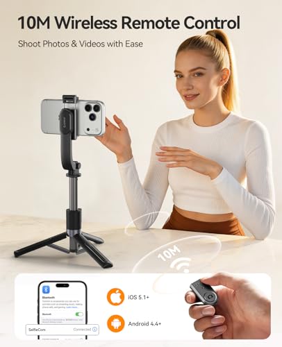 ORICO Aluminum Portable Selfie Stick Tripod, 35'' Mini Tripod for iPhone, Extendable Stand with Detachable Wireless Remote & 360° Rotating Phone Holder – Ideal for Content Creators, Vloggers, Travel - size: 35''