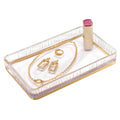 Nicole Miller - Vanity Tray, Glass Countertop Accessories, Dorm Room Essentials (Louise Collection, Clear) - size: 40" x 28" x 5"