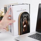 Cool Rottweiler Dog Art Bookend for Shelves Study Wood Bookend Support Heavy Duty Book End Non-Skid Decorative Book Stopper Book Organizer for Home Office Desktop Organizer 1 Pairs