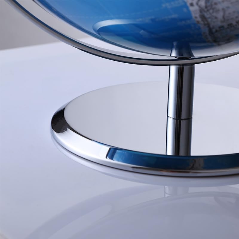TTKTK World Globe with Stainless steel Stand, 8inch Earth Modern Desktop Globe For Educational Home Office Desk Bookshelf Decor, Cool Tech Gift for Business Men Father Boys Adults & Kids