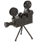 Deco 79 Metal Film Decorative Sculpture Camera Home Decor Statue, Accent Figurine 12" x 7" x 15", Brown
