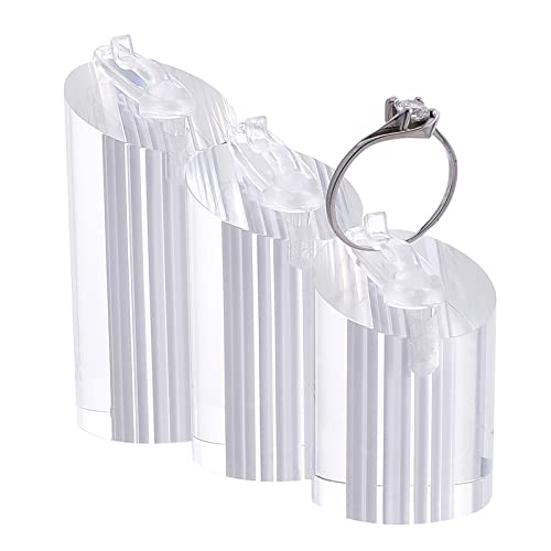 NBEADS 3 Pcs Acrylic Jewelry Display Stand Ring Showcase Display Holder Showcase Jewelry Organizer Holder for Rings Trade Show Countertop Ring Bearer, Clear - color: Clear, size: S:0.98×1.57"/M:0.98×2.05"/L:0.98×2.24"
