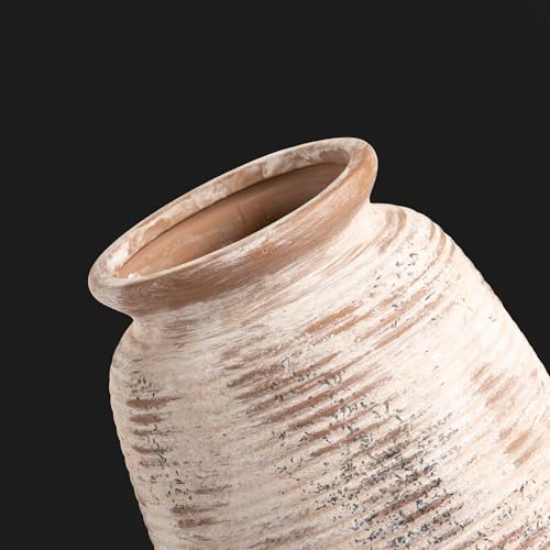 Ceramic Small Flower Vase, 6“ Rustic Farmhouse Vases Home Decor, Short Pottery Decorative Pampas Vase for Table Living Room Entryway Mantel Bookshelf Bedroom Bathroom Kitchen-Rustic - color: 6“ H - Rustic