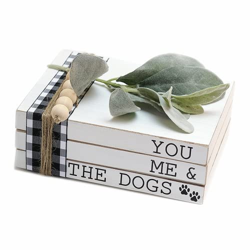 Lavender Inspired - You Me and the Dogs Dog Sign, 3 Stacked Books - color: You, Me and the Dogs