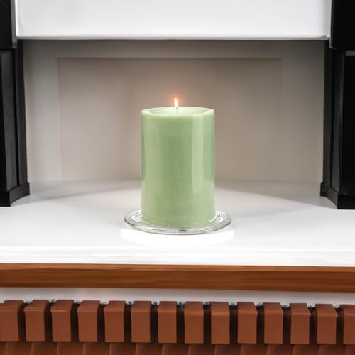 WGV Tea Light Votive Candle Holder Plate 4" W, Clear Flat Plate Glass, Small Home Accent Decor, 1 Pc - color: Clear-flat-4"