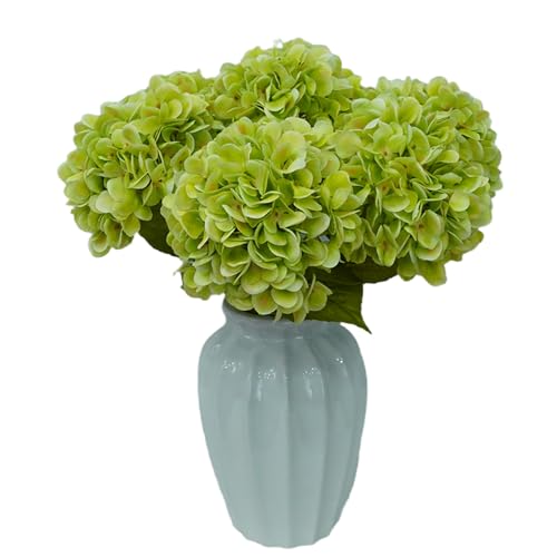 6pcs Artificial Hydrangea Flowers - Easy to Shape for Home Decor,Commercial Staging & DIY Crafts, Maintenance-Free Fake Flowers in Multiple Color Options, Flores Artificiales(Spring Green) - color: Spring Green