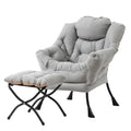 Tiita Lazy Chair with Ottoman, Light Grey Modern Large Accent Chair, Comfy Leisure Sofa Armchair with Ottoman, Reading Chair with Footrest for Bedroom, Living Room, Dorm Rooms, Peach Light Grey - color: Peach Skin Light Grey