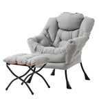 Tiita Lazy Chair with Ottoman, Light Grey Modern Large Accent Chair, Comfy Leisure Sofa Armchair with Ottoman, Reading Chair with Footrest for Bedroom, Living Room, Dorm Rooms, Peach Light Grey - color: Peach Skin Light Grey