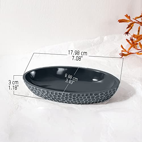 Emibele Jewelry Dish, Honeycomb Resin Ring Holder Jewelry Tray Key Bowl Decorative Trinket Dish for Vanity Entryway Table Home Decor, Gray - color: Gray