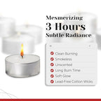 250 Pack Tealight Candles in Metal Cups - Clean, White Unscented Tealight with 3 Hour Long Burning Time - Votive Candles Bulk for Romantic Dinner, Weddings, Spa & Hotels - style: 250 Pack 3 Hours Burn Time