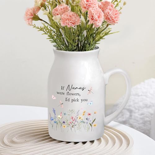 Personalized Flower Vase Small Ceramic Vase for Mother's Day Birthday Gift for Mom, Wife, Grandma, Mama, Nana for Home Decor Living Room Bedroom Decoration - color: Style 04