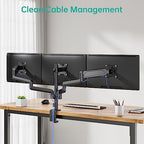 WALI Triple Monitor Mount for 13-32 inch Screens, Adjustable 3 Monitors Desk Mount with Swivel, Tilt, Clamp & Grommet Kit, Triple Monitor Stand for Desk, VESA 75x75/100x100mm (GSDM003), Black - size: 13"-32", style: Triple Arms