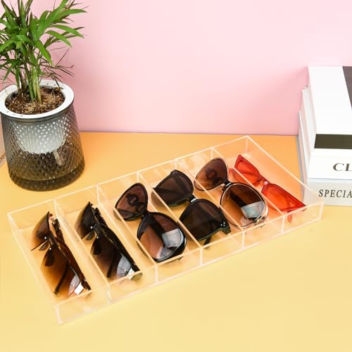 Sunglass Organizer Case, Glasses Holder Storage for Multiple, Acrylic Sunglasses Drawer Tray, 1 Pack