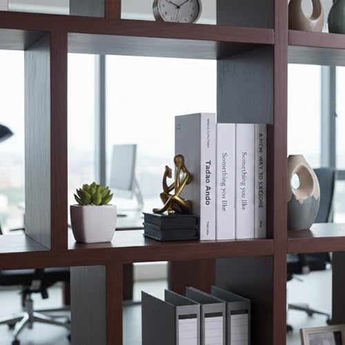 Abstract Resin Reader Bookends Set of 2,Modern Decorative Book Ends for Shelves,Unique Book Shelf Accents & Coffee Table Decor,Reading Bookend Statue for Home Office Library (B&G, Thinker Bookends) - color: B&g
