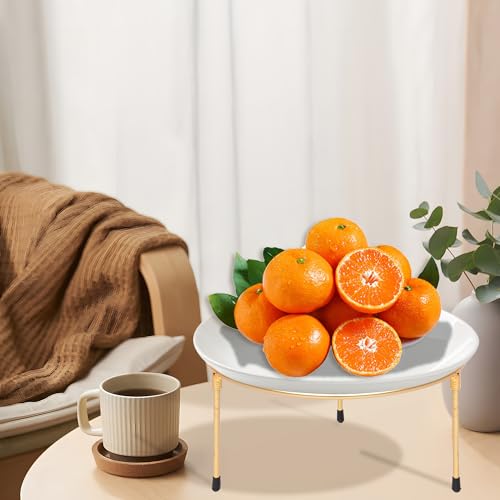 HPC DECOR Set of 3 Gold Metal Wire Pizza Pan Riser Stands-Round Pizza Tray Riser Rack ,Tabletop Display Racks for Food Platter Tray- Metal Display Stands,Pizza Rack Tray for Home,Restaurant and Party.