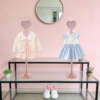 Alipis Child T Shirt Display: Wood Stand Shirt Rack - Portable Hanging Black - Baby Clothes Hanger Rack for Clothing Garment Retail Vendor - color: Pink