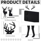 Geelin Reindeer Metal Bookends Set of 2 Black Reindeer Head Christmas Book Ends for Shelves Elk L Shaped Book Organizer for Desk Organizer Deer Lovers and Reading Enthusiasts - style: Christmas Reindeer