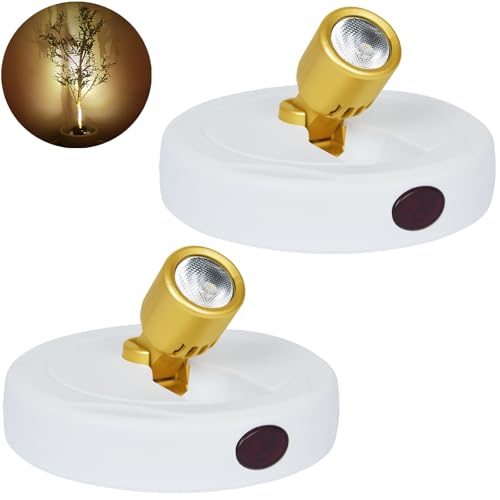 LED Spotlight Indoor,Rechargeable Battery Uplighting Indoor, Mini Accent Spot Lights for Plants Tree Wall Art Display Painting Artwork Portrait Dartboard Closet Gallery Photo-White 2Pack - color: White