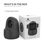 AhaStyle iWatch Stand Silicone Charging Dock Holder for Apple Watch Ultra 3, Ultra 2, Ultra, SE3, SE2, SE, Series 11 10 9 8 7 6 5 4 3 2 1 (49/46/45/44/42/41/40/38mm), Supports Nightstand Mode (Black) - color: Black