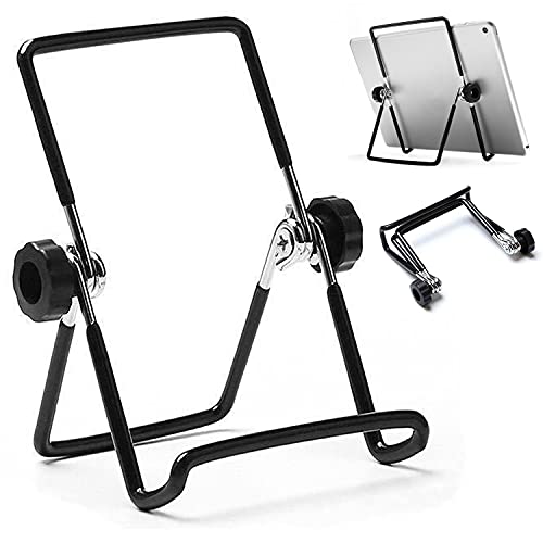 VOVIGGOL Adjustable Tablet Stand Holder, Non-Slip Foldable Holder Cradle Fit for 9-12.9" Tablets, iPad, Samsung and Kindle Fire, Display Stands Picture Frame Stand for Photos (Large Black)