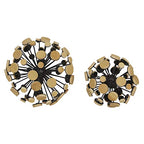Deco 79 Metal Geometric Sculpture, Set of 2 7", 5"W, Brown